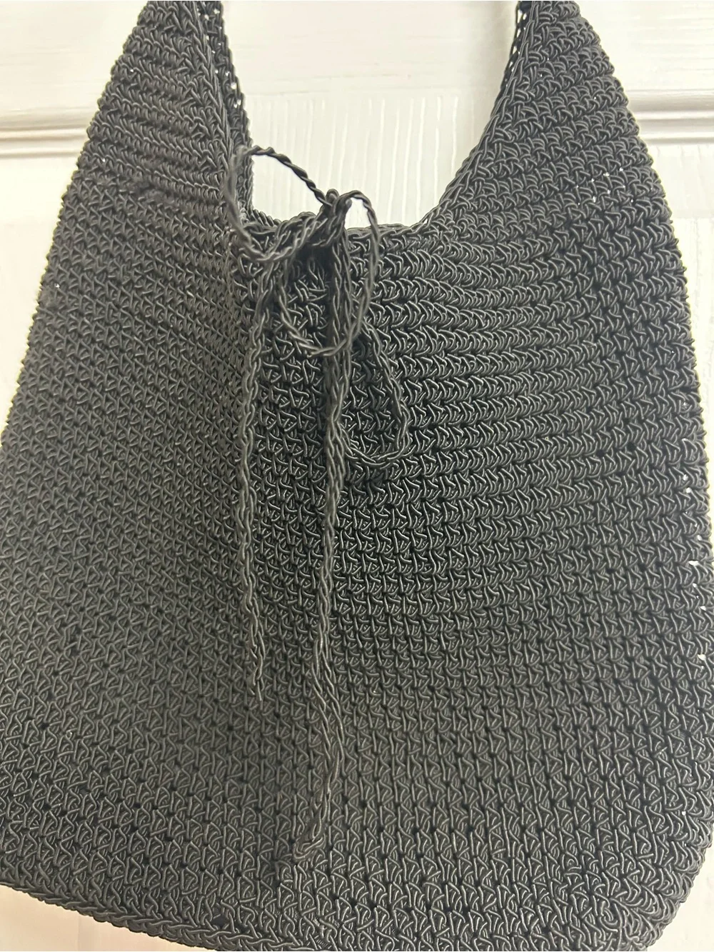 Kathie Lee Collection Black Crochet Hobo Bag